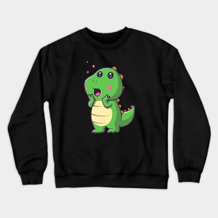 Cute Baby Dino Surprised Cartoon Crewneck Sweatshirt